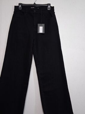 Black High-Waist Flare Wide-Leg Jeans